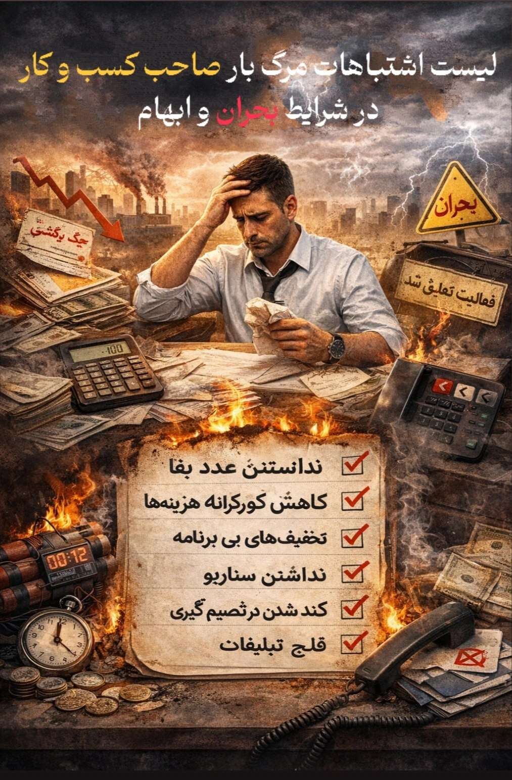 اشتباهات مرگ بار صاحب کسب و کار در شرایط بحران و ابهام